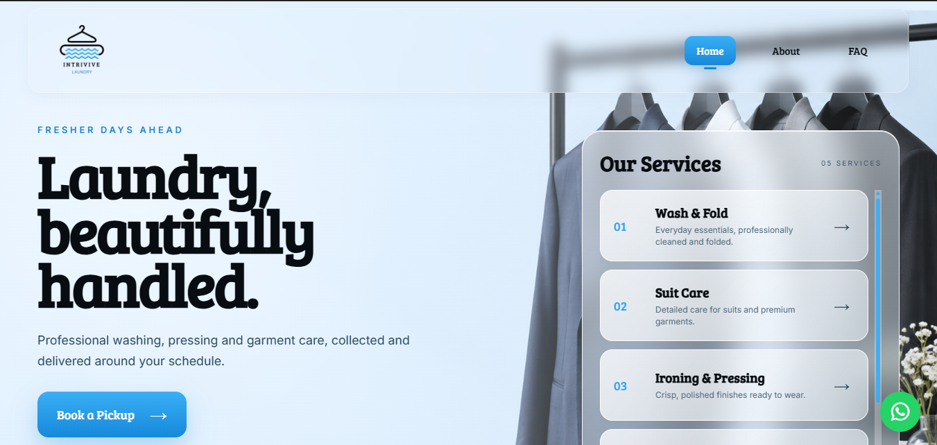 Intrivive Laundry Website